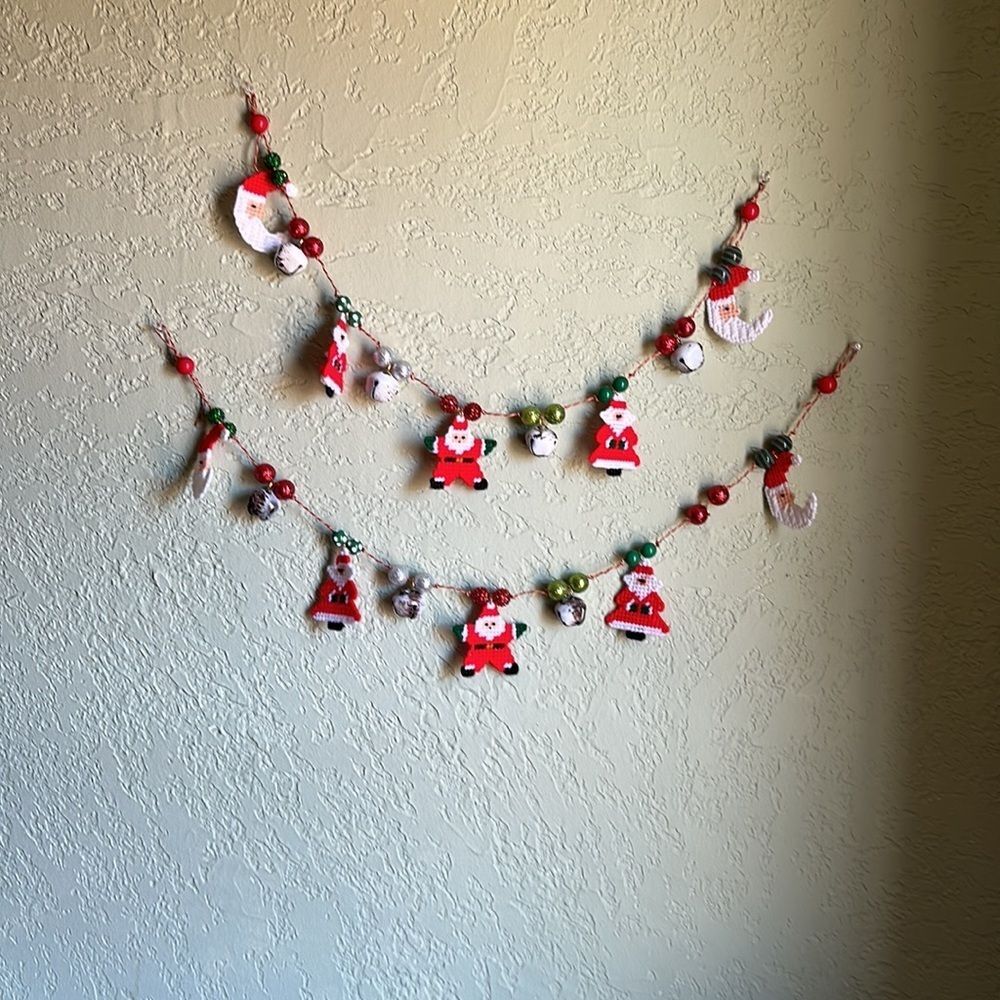 Handmade Christmas Garland Plastic Canvas Embellishments Holiday Decor